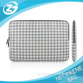 Custom size Laptop Sleeve Canvas Fabric Protective Carrying Sleeve Bag Skin Case Cover Shell Gray Houndstooth Laptop Case Bag